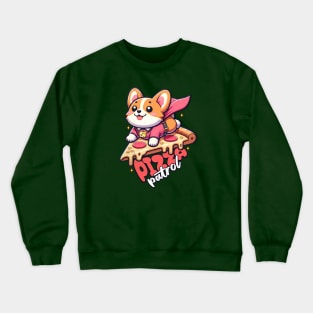 Corgi Pizza Lover Funny Crewneck Sweatshirt